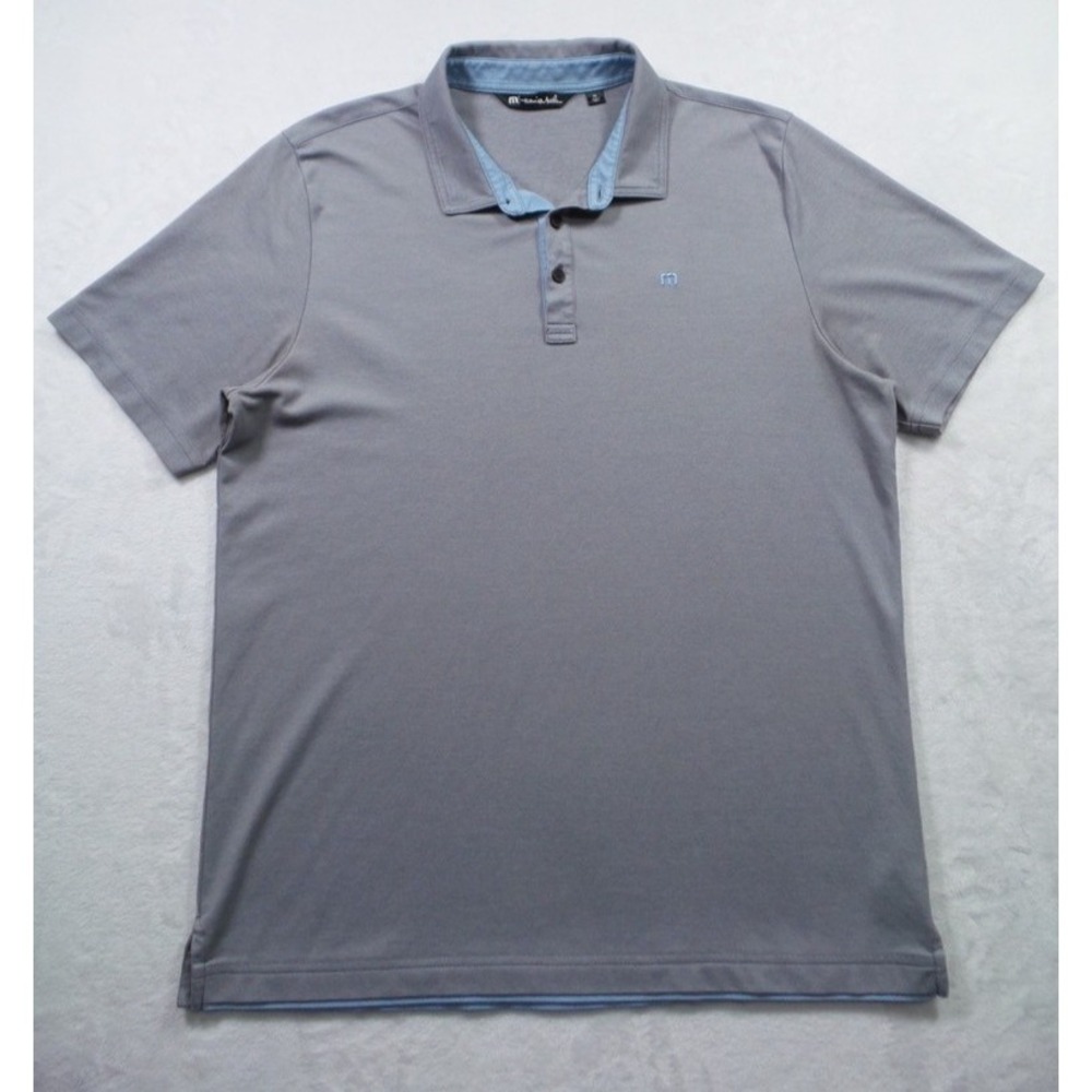 Travis Mathew Polo Mens Size XL Gray Pima Cotton Blend Golf Performance